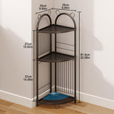 Corner Bathroom Shelf Metal Short Corner Stand Shelf Black Small Bathroom Storage Corner Shelf Unit for Toilet Shower Room 3 Tier CICUFY