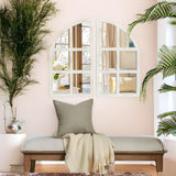 FLORA Farmhouse Mirror, Arch Window Wall Mirror for Kitchen Bedroom Living Room Wall Decor, Set of 2 FLORA