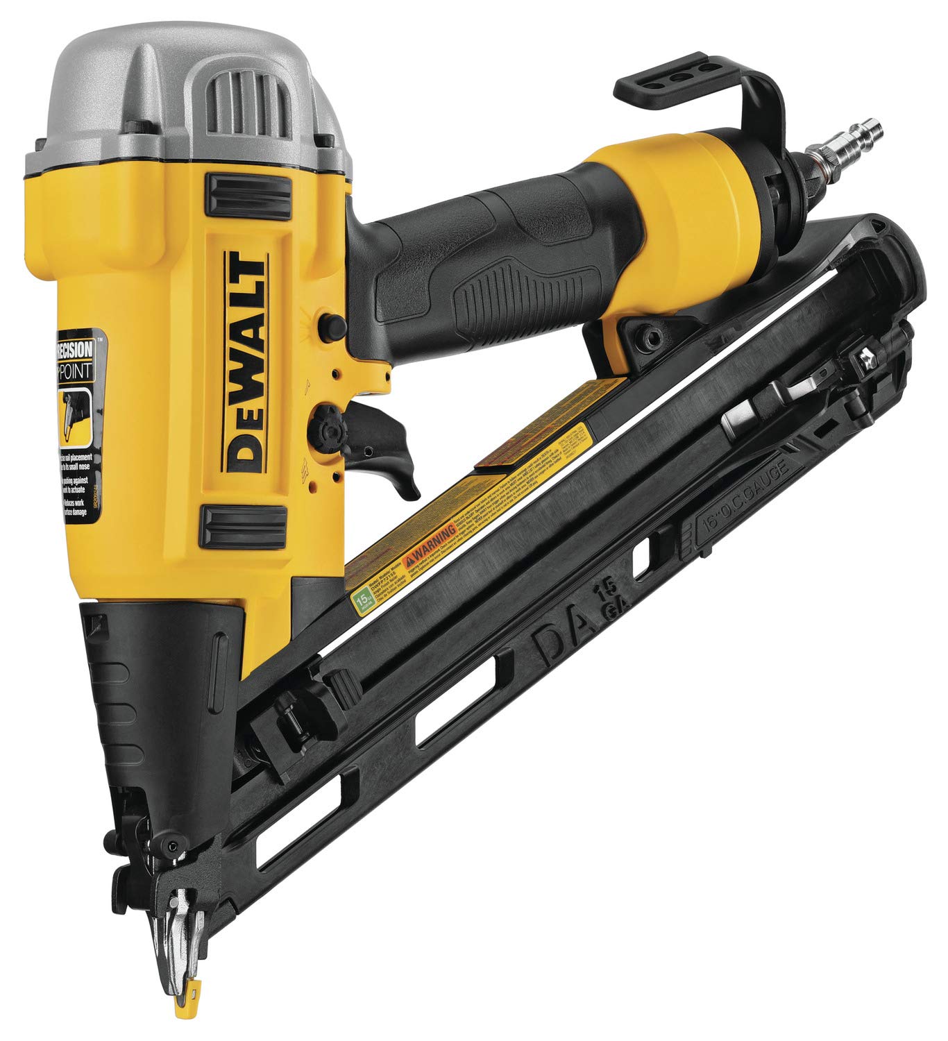 DEWALT Pneumatic Finish Nailer, 15-Gauge, 1/4 in., Corded (DWFP72155) - WoodArtSupply