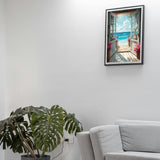 DIY Scenery Paint by Numbers Kit for Adults with Framed Canvas,Landscape Beach Digital Oil Painting Kit for Beginners,Acrylic Paint by Number Kits with Wooden Easel for Holiday Gifts 12X16 Inch. MIRCVSH