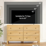 IDEALHOUSE 6 Drawer Dresser, Storage Organizer with Sturdy Metal Handle, TV Stand for 55 inch TV, Chest of Drawers for Living Room, Hallway, Closet IDEALHOUSE