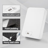 Sgorlds Gun Safe for Pistol, Portable Handgun Lock Box with Combination Lock, Pistol Safe for Car, Home, Travel, 11.5" x7.5" x2.5", White Sgorlds