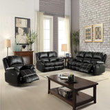 Acme Zuriel Motion Sofa in Black Synthetic Leather Acme