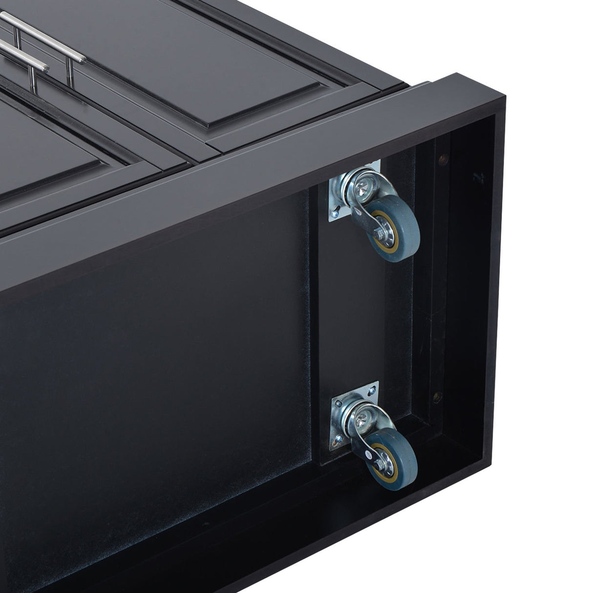 HOMCOM Rolling Kitchen Island with Storage, Portable Kitchen Cart with Stainless Steel Top, 2 Drawers, Spice, Knife and Towel Rack and Cabinets, Black HOMCOM