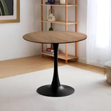Walnut Round Tulip Dining Table – Mid-Century Style for 2-4 People YESGIGA