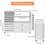 Craft Storage Cart Compatible with Cricut Machines, Mobile Craft Table Workstation for Cricut Maker, 24 Vinyl Roll Holders Cabinet 2 Drawers, Lockable Wheels Hipicute