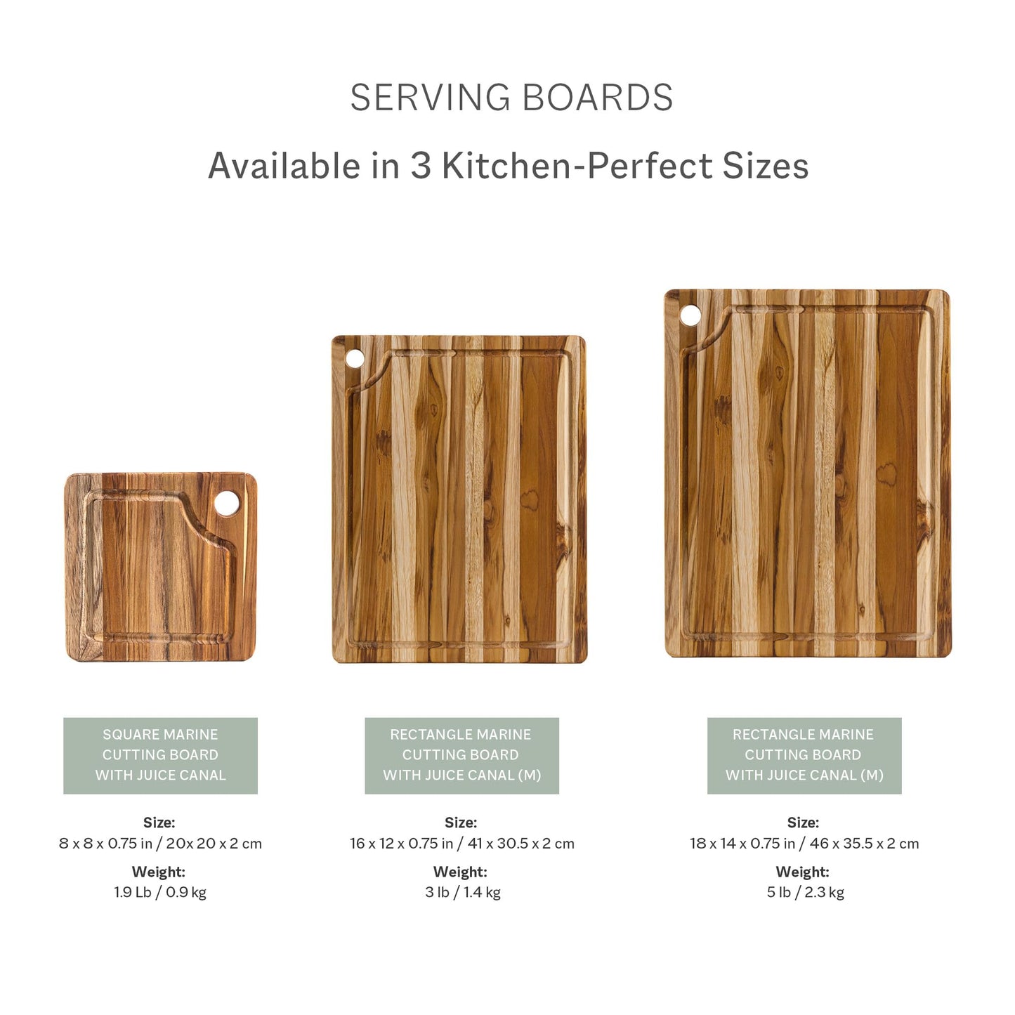 Teakhaus Marine Cutting Board with Juice Groove - Large Rectangle Cutting Board with Corner Hole - Reversible Teak Edge Grain Wood - Knife Friendly - FSC Certified