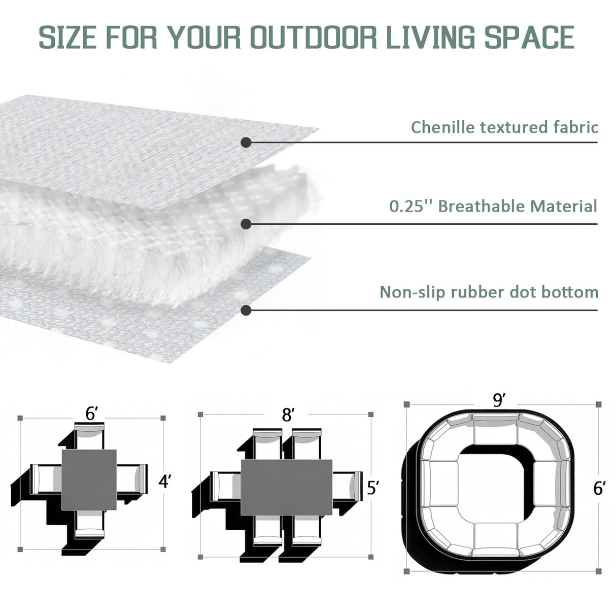 Winter Snowflake Outdoor Rug 5x8ft Christmas White Pine Branch Gray Wood Grain Waterproof Patio Rugs Lightweight Foldable Outside Large Area Rug Carpet for Porch Deck Balcony Backyard Camper Lkicikik