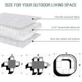 Winter Snowflake Outdoor Rug 5x8ft Christmas White Pine Branch Gray Wood Grain Waterproof Patio Rugs Lightweight Foldable Outside Large Area Rug Carpet for Porch Deck Balcony Backyard Camper Lkicikik