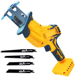 Reciprocating Saw Compatible with DeWalt 20V Battery, Brushless Power Cordless Recipro Saw, 0-3500SPM Variable Speed, Tool-free Blade Change, 4 Saw Blades Kit for Wood/Metal/PVC Cutting, Tool Only byczone