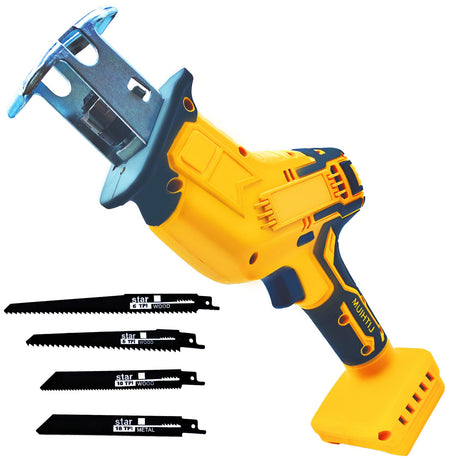 Reciprocating Saw Compatible with DeWalt 20V Battery, Brushless Power Cordless Recipro Saw, 0-3500SPM Variable Speed, Tool-free Blade Change, 4 Saw Blades Kit for Wood/Metal/PVC Cutting, Tool Only byczone