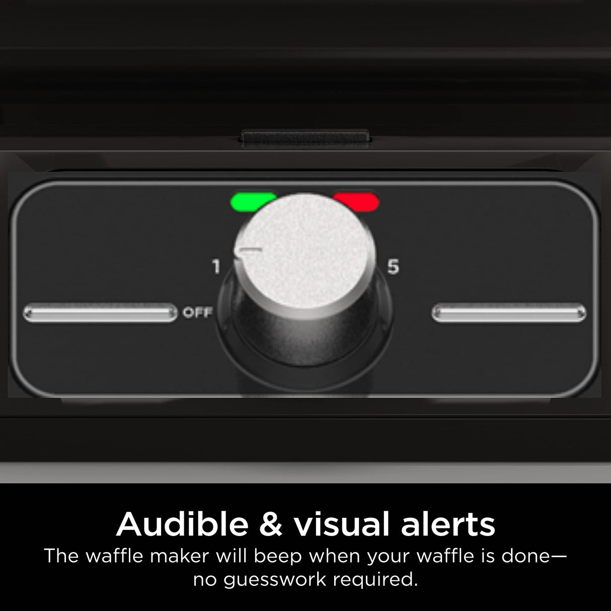 Ninja BW1000C Belgian Waffle Maker, Nonstick, 5 Shade Settings, Easy to Clean, Black/Silver, 12 inch Ninja