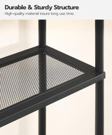 HOOBRO Over The Toilet Storage, 4-Tier Over Toilet Bathroom Organizer, Freestanding Above Toilet Shelf with Adjustable Feet, Space Saving, Easy to Assemble, Rustic Brown and Black BF64TS01 HOOBRO