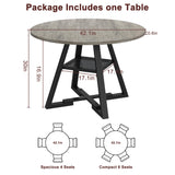 Jocoevol Round Dining Table for 4,Kitchen Dining Room Circle Dinner Pedestal Table,Space Saving Wood Kitchen & Dining Room Furniture, 42In,Grey Jocoevol