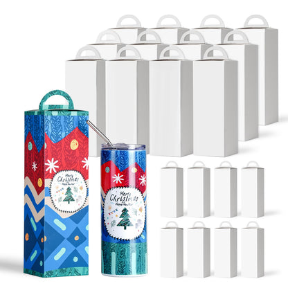 PYD Life 20 Pack Sublimation Tumblers 20 OZ Gift Boxes Blanks Matte White 3.15" x 3" x 11.8" 20 OZ Sublimation Skinny Tumblers Packing Boxes Blanks for Heat Press Transfer