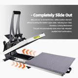 ColorSub Heat Press 15x15 inch Industrial Quality Heat Press Machine with Slide Out Drawer, Heat Press Machine for T Shirts, White ColorSub