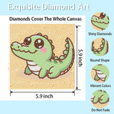 Canrichshop 4 Pack Cartoon 5D Diamond Painting for Kids,Cute Marine Animals DIY Painting Art Kit for Kids Ages 4-8-12 Mosaic Kits,Diamond Art Kid Present,Gem Paintings Full Drill 6x6 Inch Canrichshop