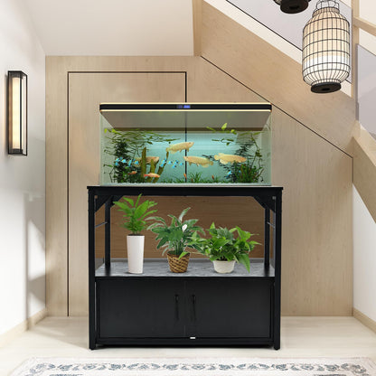 40 Gallon Fish Tank Stand Metal Frame Aquarium Stand with Storage Cabinet, Fish Tank with Stand for Fish Tank Accessories Storage for Fish Lovers, 660LBS Capacity Black 36.6" L*18.9" W Tabletop