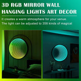 3D Mirror Tunnel Light, Infinity Mirror Tunnel Lamp, Infinity Square Mirror, Sensory Mirror Tunnel Night Light, LED Infinity Mirror Tunnel Lamp, Infinity Lamp Tunnel Mirrors Wall,Circle-30cm Generic