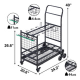 Lauren&Harold Garden Tool Organizer with 2 Stair Climbing Wheels,Garden Tool Stand,Garage Organization and Storage,Yard Tool Organizer for Garage,Garden Tool Rack for Garage,Shed,Outdoor Lauren Harold