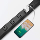 Long Heavy Duty 16 Outlet Large Metal Garage Workshop Multi Wide Industrial Power Strip. 6FT Cord 15A, 125V, 1875W (Black) CCCEI