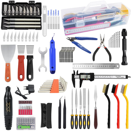 3D Printer Tools Kit, 139pcs 3D Printer Accessories Includes Nozzle Cleaning Needles, Deburring Tools, Removable Screwdriver Kit, Electric Polishing Machine, for 3D Print Removing, Cleaning, Finishing BILIPLE