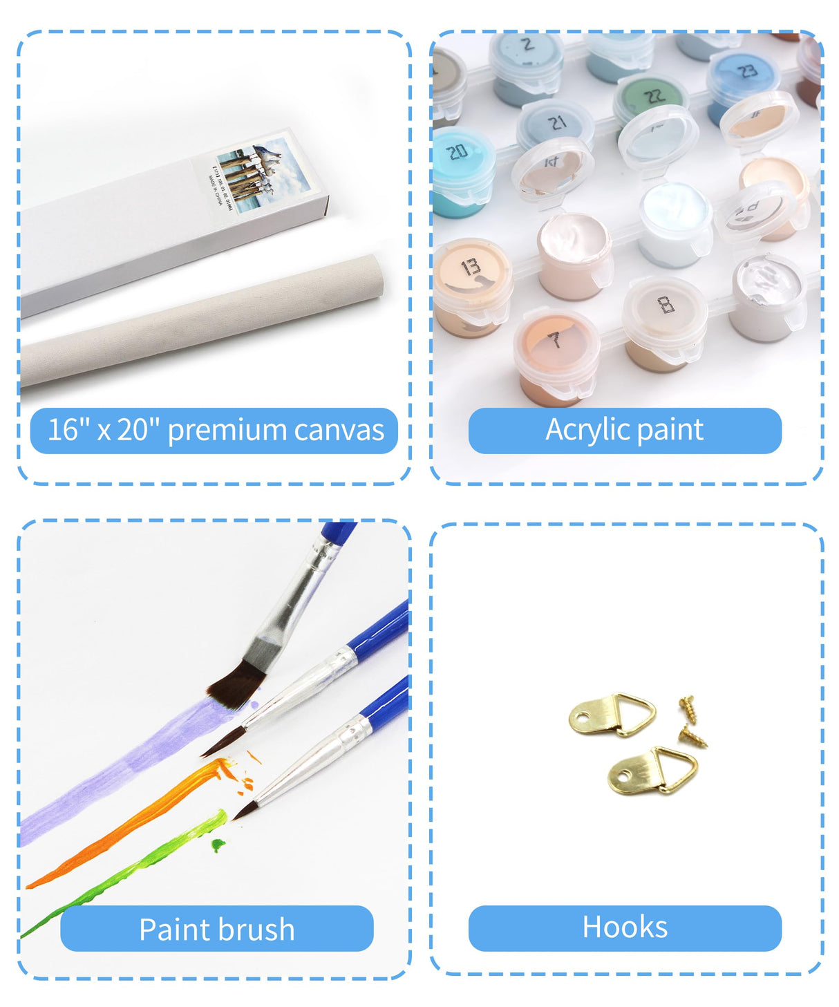 SUMGAR DIY Paint by Numbers Kit for Adults Beginner Seagull Blue Sea Paint by Numbers 16x20 Inch Without Frame Realistic Acrylic Oil Painting Drawing Craft Work Set with Brushes Christmas Gift SUMGAR