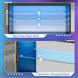 Bestier Gaming TV Stand for TVs up to 80 inch, 70 inch LED Entertainment Center with Adjustable Glass Shelf & Translucent Doors Storage Cabinet for PS5, Modern TV Console for Living Room, Black Marble Bestier