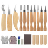 Wood Whittling Kit, 22-in-1 Wood Carving Tools Kit With 11pcs Wood Carving Knives & 4pcs Basswood Wood Blocks, Whith Cut Resistant Gloves & Carving Accessories, Wood Whittling Knife Kit for Beginners QJIUBA