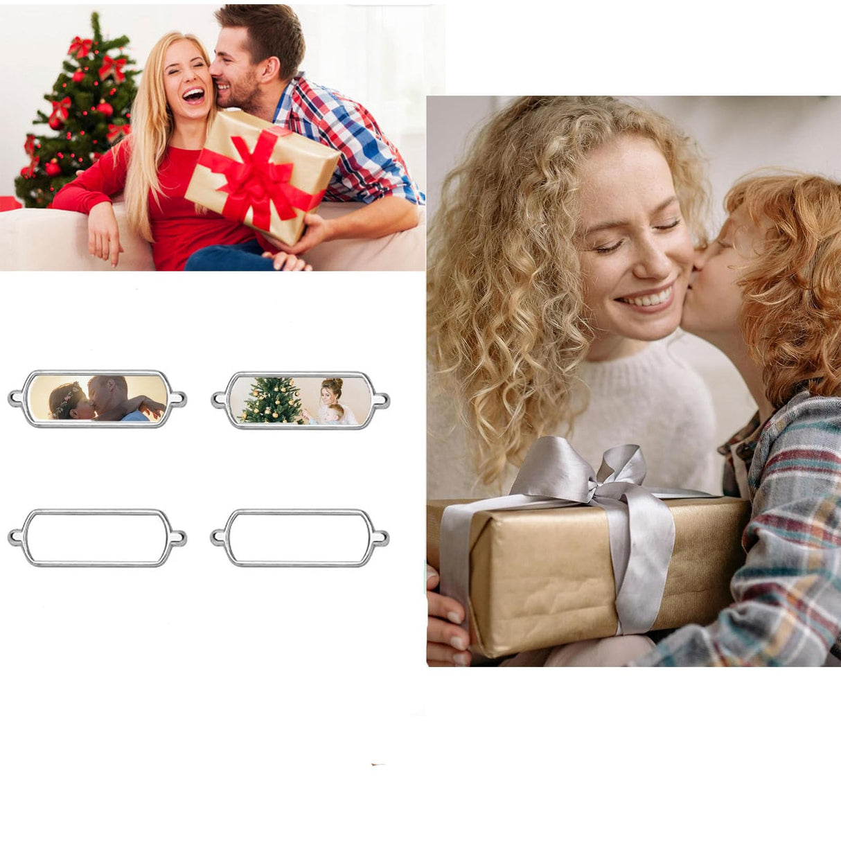 Frinnovan 15 Pack Sublimation Watch Charms Blanks Personalized Watch Bands Blank Charm DIY Photo Jewelry Making Crafts Rectangle Silver Frinnovan