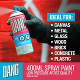 DANG Prime Spray Paint Set of 12 Popular Colors, 400ml Cans, Matte Graffiti Art Supplies, Weather Resistant Graffiti Supplies, Spray Paint for Metal, Mural, Glass, Canvas, Wood, 12 Carolina Caps DANG Paint