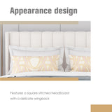 AGARTT Upholstered Platform Bed Frame Full Size with Headboard and Footboard/Wooden Slats Support/No Box Spring Needed/Easy Assembly, Beige Velvet AGARTT