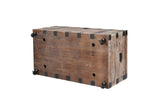 Rpuzonier Coffee Table Set, Vintage Wood Storage Trunk Coffee Table with Two End Side Table, Wood Center Table Rustic Cocktail Table with Two End Table for Living Room (Coffee Table with 2 End Table) Rpuzonier