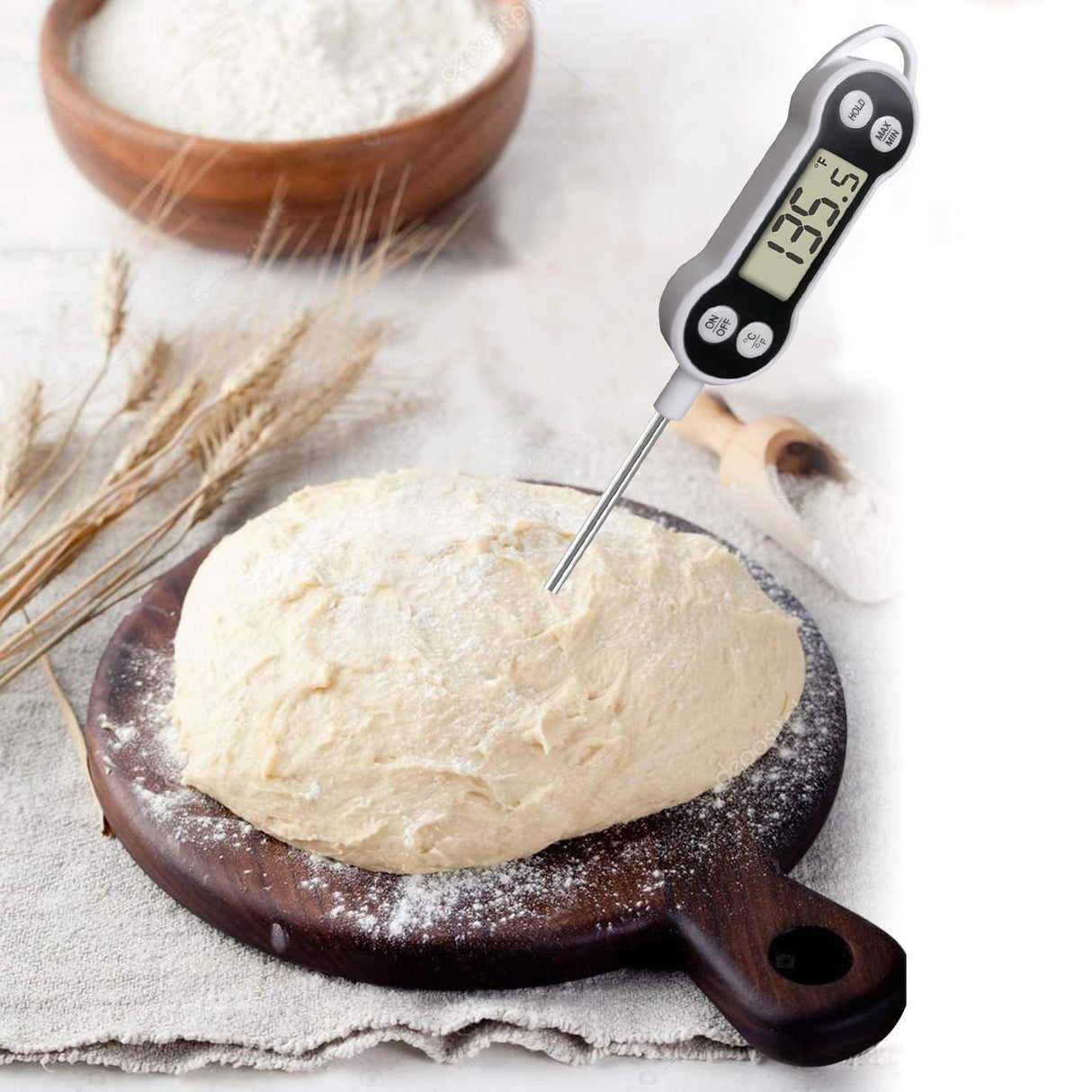 Digital Meat Food Thermometer for Cooking Kitchen BBQ Grill, Probe Instant Read Thermometer for Candy Candle Milk Deep Fry Baking Temperature NANGOALA