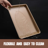 JOHO BAKING Cookie Sheet Baking Pan Set, Professional Baking Sheet for oven Nonstick, 2 Piece Bakeware Set, 9x13in,10x15in, Textured, Gold JOHO BAKING