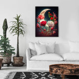 bleihum Moon Diamond Painting Kits for Adults-Flower Diamond Art for Adult,Rose Gem Painting Crafts Home Wall Decor,DIY 5D Gem Art Tree Perfect for Relaxation(12x16 Inch) bleihum