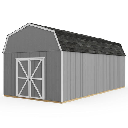 Handy Home Products Hudson 12x24 Do-it-Yourself Wooden Storage Shed Brown - WoodArtSupply