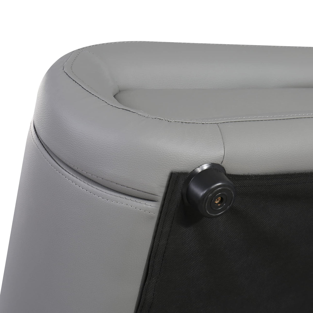 Upholstered Faux Leather Hydraulic Storage Bed with LED Light Headboard - Queen Size, Grey WoodArtSupply