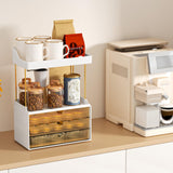 3 Drawers Makeup Organizer - 5 Tier Bathroom Organizers and Storage, Versatile Perfume Organizer, Vanity Organizer, Ideal for Cosmetic, Large Skincare, Face Mask, Office Supplies, Amber StorBin