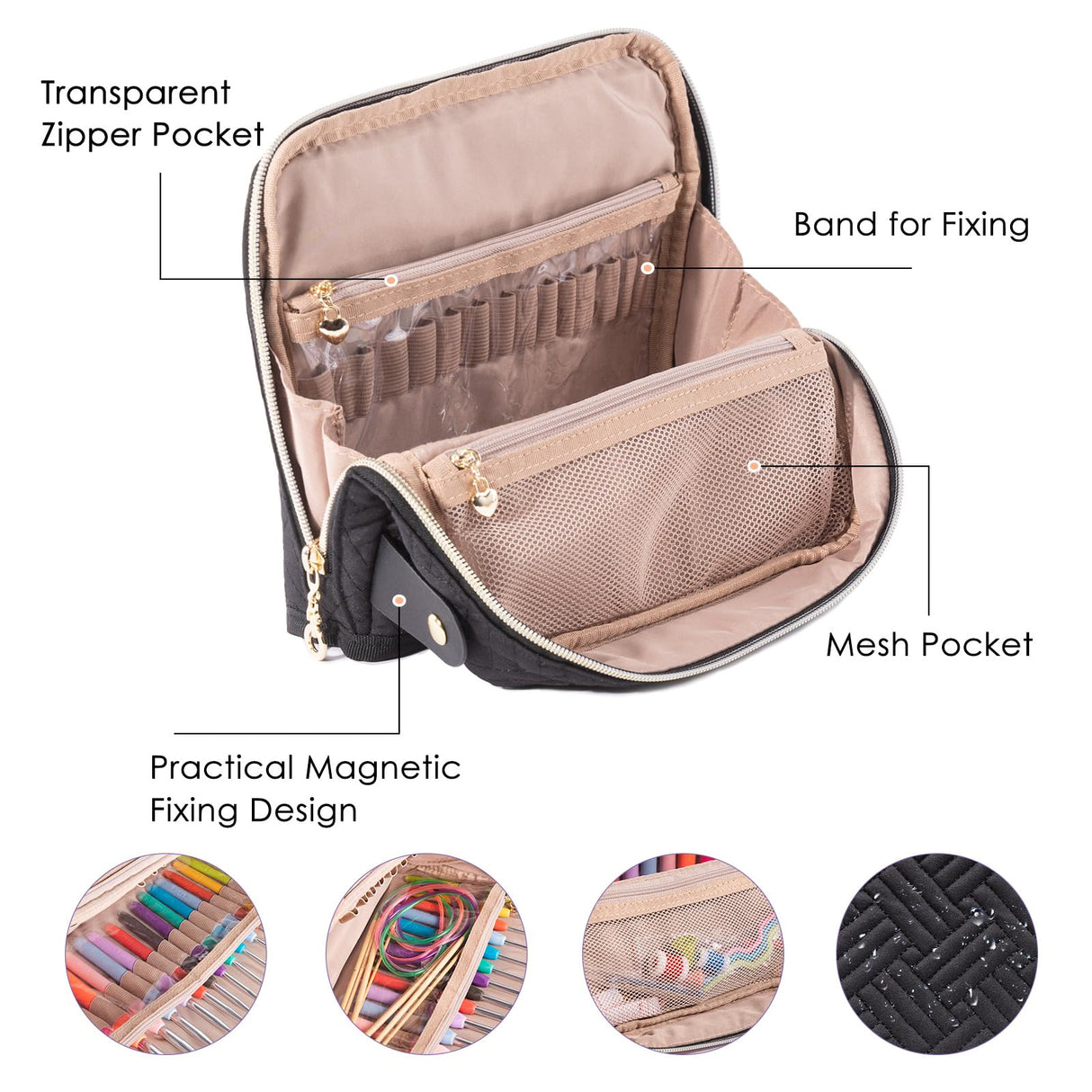 MYBAGZING Empty Crochet Hook Case - Crochet Hook Organizer Case Stand Up (Upgraded) -Corchet Organizer - Crochet Hook Holder for Knitting & Crochet Supplies, Crochet Needles, Crochet Accessories MYBAGZING