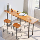 Lrxmastery Bar Table Counter Bar Height Pub Table Rectangular Wood High Top Kitchen Dining Table Rustic Tall Counter Height Table for Narrow Space Living Room Sturdy Metal Frame (55.1in) Lrxmastery