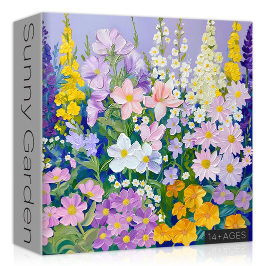 Flower Puzzle for Adults 1000 Pieces, Floral Art Plant Puzzle, Colorful Painting Garden Jigsaw Puzzle