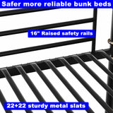 SIMPLEZC Upgraded Version Heavy Duty Thicken Metal Twin XL Over Twin XL Bunk Bed, Best Industrial Bunk Bed Twin XL Size for Adults, Convertible into 2 Beds with Wood Board, Water Pipe Design (Twin XL) SIMPLEZC