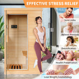 ToTibuy Far Infrared Home Sauna Low-EMF 800W Canadian Hemlock Indoor Sauna with Control Panel, Bluetooth,35.2 * 27.6 * 61.6Inch ToTibuy