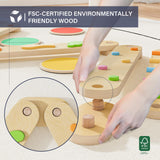 BlueWood 6pcs Balance Beam, Toddler Wood Balance Toy, Montessori Stepping Stones for Girls Boys, Build Coordination and Gross Motor Skills for Kids BlueWood