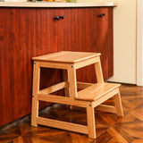 Kitchen Step Stool for Kids with Safety Rail,Toddler Standing Tower for Kitchen Counter, Baby Montessori Stool,Solid Wood Construction,Natural Wiifo