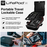 VAULTEK LifePod 20 Full-Size Lockable Weatherproof Case with Built-in Lock, Steel Security Cable, & TSA Handgun Case or Car Safe, Portable Travel Pistol Safe/Titanium Gray VAULTEK