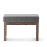 SIMPLIHOME Milltown 27 inch Wide Contemporary Rectangle Footstool Ottoman Bench in Grey Linen Look Fabric, Assembled, for the Living Room and Bedroom SIMPLIHOME