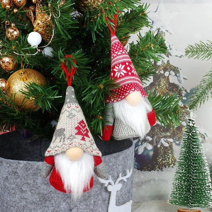 Baodlon Gnome Christmas Ornaments with Led Light, Handmade Swedish Tomte Xmas Gnomes Plush Doll, Scandinavian Santa Elf Table Ornaments, Lighting Hanging Christmas Tree Decorations Home Decor (6 Pack)