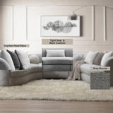 Acme Ivria Curved Sectional Sofa with 9 Pillows in Gray Acme